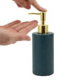 thumbnail image 3 of Unique Bargains 1 Pc Classic Cylindrical Soap Pump Dispenser for Hotels 350ml Gold Tone Blue, 3 of 6