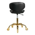 thumbnail image 4 of Set of 2 HugoII Nail Technician Stool Adjustable Height 19"-25", Rolling Chair for Nail Salon, Manicurist and Makeup Tattoo Studio, Black Gold, 4 of 7