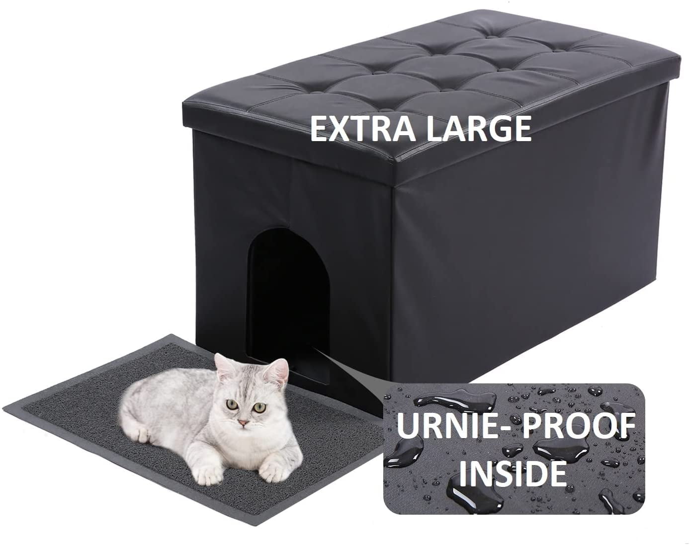 Cat Litter Box Enclosure Furniture Hidden Cat Washroom Bench Storage Cabinet Extra Large Dog Proof Waterproof Inside Easy Clean Easy Assembly Odor Control Walmart Com