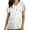 White, variant on FAFWYP Scrubs for Women, Flower Print Scrubs Tops Summer Short Sleeve V Neck Nursing Workwear Working Uniform Blouses with Pockets