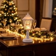 thumbnail image 3 of OANLKGI Christmas Lamp Post Light 8.46 x 3.15 IN Resin Design Resin Tabletop Lantern with Soft Warm Glow Holiday Street Lamp Decoration for Mantel Shelf Table christmas decorations White, 3 of 5