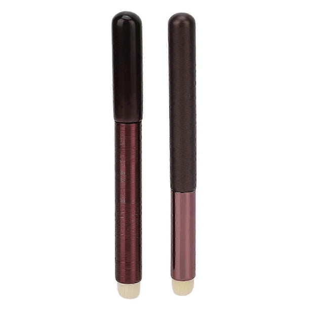 Set of 2 round tip lip brushes, made of artificial fibers, for blending and blending imperfections, ideal for makeup.