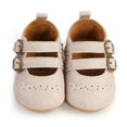 thumbnail image 4 of Baby Girls Princess Mary Jane Flats with Buckle,Soft PU Non-Slip Sole Princess Wedding Dress Shoes Soft Newborn Infant Crib First Walker Prewalkers Shoes for 0-18M, 4 of 7