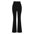thumbnail image 2 of Summer Savings Clearance!LEBONYARD Womens Pants Plus Size Clerance $5,Waisted Abdominal Lifting Yoga Pants High Waisted Flared Pants Sports Fitness Casual Pants Black S, 2 of 4