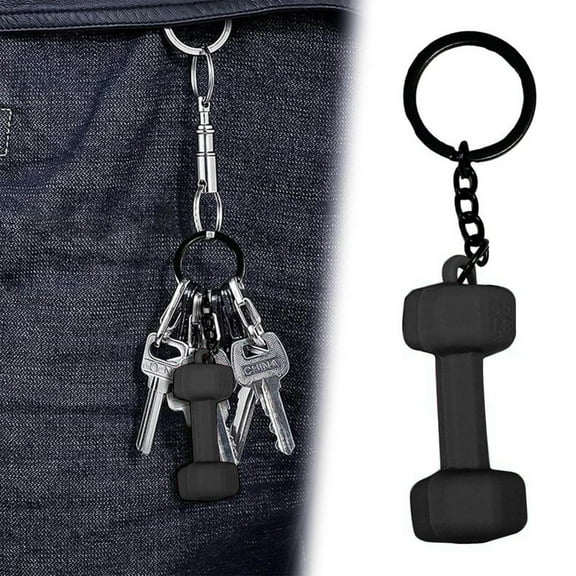 Mini Dumbbell Keychain for Gym Enthusiasts Weightlifting Silicone Keyring Perfect Fitness Gift for Men & Women Car Keychain Bag Purse Accessory