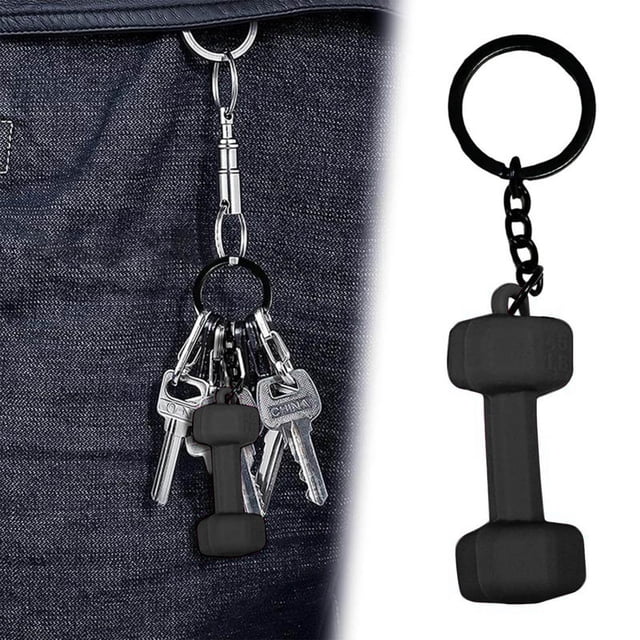 Llavero Mini Mancuerna | Llavero de levantamiento de pesas de fitness • Silicona duradera | Accesorio para entusiastas del gimnasio • Colgante de mochila | Regalo deportivo único para hombres y
