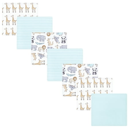 Luvable Friends Hudson Baby Flannel Receiving Blankets 7pk, Kangaroo Pastel