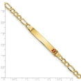 thumbnail image 3 of 14K Yellow Gold bracelet Medical Figaro Alert Red 7 in 6.5 mm 3.5, 3 of 3