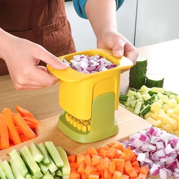 2 in 1 Vegetable cutter Veg chopper Fruit Onion chopper Potato Fries slicer Salad Dicer Quick salad maker Mandoline slicer manual hand pressure 2024 model. Outdoor picnic cutter