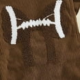 thumbnail image 5 of CAICJ98 Newborn Football Romper Baby Girl Summer Clothes Corduroy Overalls Infant Football Onesie Bodysuit Game Day Outfit with Headband (6-12 Months,Coffee), 5 of 7