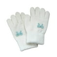 thumbnail image 3 of qolati Kids Winter Gloves Girls Warm Stretchy Knit Gloves Toddler Cute Bowknot Full Fingers Gloves for Cold Weather 3-8 Years, 3 of 4