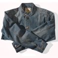 thumbnail image 7 of Maoxin Mens Jackets Vintage Vintage Denim Jacket Top Men's Personalized Button Up Collar Stand Up Collar Casual Patchwork Jacket Long Sleeved Hooded Casual Jacket/jacket Blue L, 7 of 7