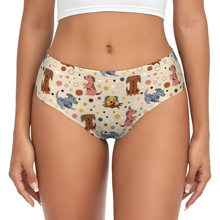 Womens Underwear - Cute Dog Dalmatian No Show Seamless Underwear for Women  Soft Stretch Womens Panties  Hipster Ladies Panties Bikini Underwear Briefs