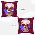 thumbnail image 7 of Velvet Decorative Throw Pillow Covers Set of 2, Soft Square Cushion Cover with Invisible Zipper Red Rose Skull Printing, 20"x20", 7 of 7