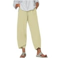 thumbnail image 2 of Women's Summer Comfortable Loose Wide Legged Fashion Solid Color Capris RXIRUCGD Kaki, Taille: 3TG, 2 of 5