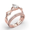 thumbnail image 3 of Boho & hippie 2.10 Carat Pear Cut Diamond Moissanite Unique Engagement Ring, Wedding Ring, Inspired And Branch Ring in 925 Sterling Silver With 18k Rose Gold Plating, Trio Ring Set, 3 of 4