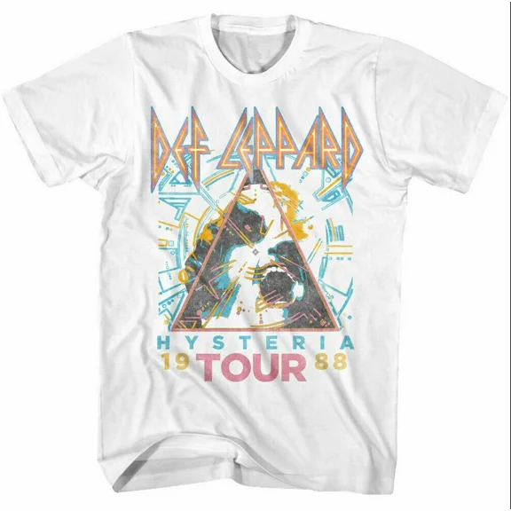 Vintage 80s Arena Rock Band Hysteria Tour 1988 T-Shirt, Shirt For Music Fan, Unisex Tee Multi