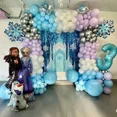 thumbnail image 2 of Juego de 129 globos de aluminio de Frozen con temática de dibujos animados de Elsa y Anna para decorar fiestas de cumpleaños de niñas, baby shower, suministros para fiestas de bodas, 2 of 5