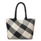 thumbnail image 1 of Bolso tejido BOYATU de piel vegana para mujer, blanquecino y negro, 1 of 9
