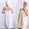 thumbnail image 3 of BAETEUY 2Pcs Women Water Absorbing Fast Dry Hair Hat Bathing Towel Spa Wrap Shower Supply, 3 of 8