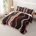 thumbnail image 3 of Homewish Ombre Wavy Line Bed Spread Queen,Contemporary Aesthetic Queen Coverlet Set,Orange,3 Pieces, 3 of 7