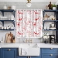 thumbnail image 2 of Pink Flower Kitchen Curtains Window Panels, Watercolor Floral Botanical Line Drawing Print Insulated Window Treatment Curtain, Grommet Curtains for Bedroom/Living Room/Bathroom, 2 Piece 42"Wx63"L, 2 of 8