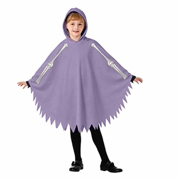 LILIYA Halloween Cloak Outfits Boy Girl Poncho Clothes Children Hooded Cloak Holiday Party Top Autumn Winter Outfit