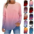 thumbnail image 5 of Fancifize Womens Trendy Long Sleeve Basic Tee Shirts Color Block Casual Crewneck Pullover Top Tshirt Loose Soft Fall Fashion Outfits, 5 of 5