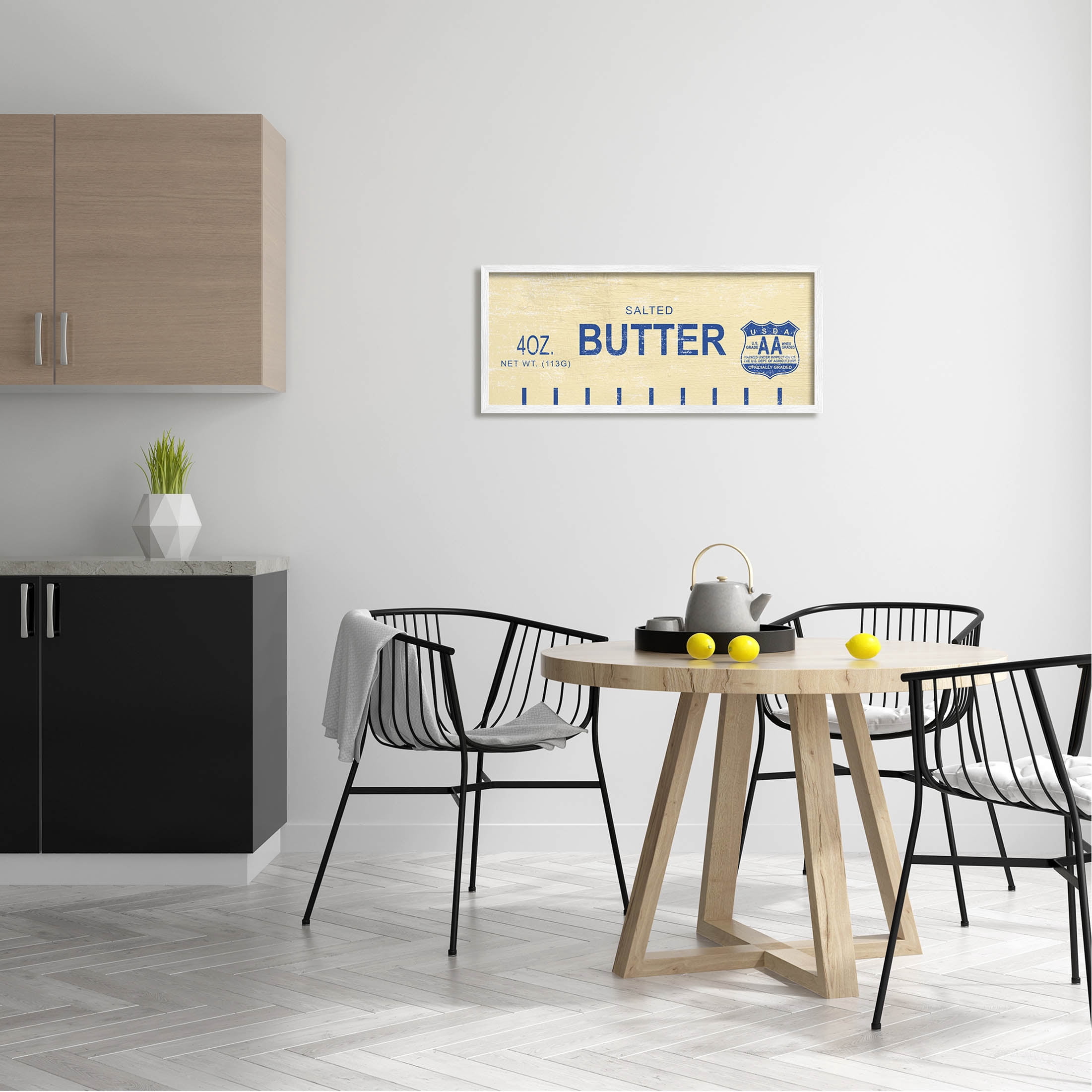 Stupell Industries Vintage Salted Butter Graphic Art White Framed Art Print Wall Art, Design by Daphne Polselli