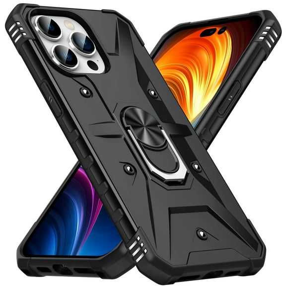 For Samsung Galaxy A23 5G Unique Ring Stand Hybrid Full-Body Rugged Soft TPU Corners Shock-Absorbing Kickstand Cover ,Xpm Phone Case [ Black ]