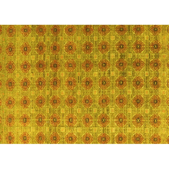 Ahgly Company Indoor Rectangle Abstract Yellow Modern Area Rugs, 7' x 10'