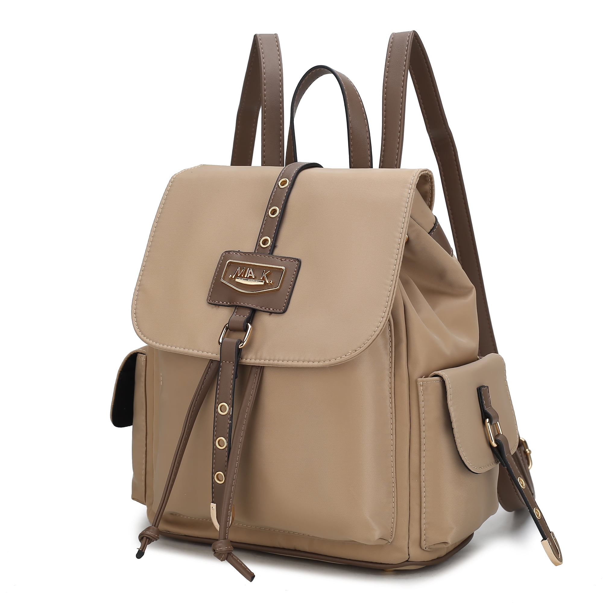 MFK Collection Paula Nylon & Smooth Vegan Leather Women’s Backpack by