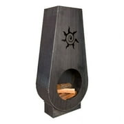 Napa East Ember Haus 66x32" Suns Fire Steel Metal Outdoor Fireplace in Gray