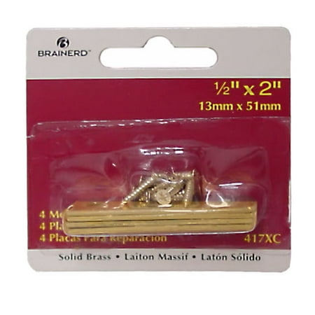 

(10 Pack) Mending Plates Set Of 4 - Solid Brass With Screws 1/2 X 1-7/8 LQ-417XC