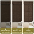 thumbnail image 3 of Keego Cordless Custom Roman Shades for Windows Natural Fabric Roman Blind for Window Treatments Roman Window Shades, Brown(with Edge Liner,Block 85-90% Light) 62"W x 80"H, 3 of 7