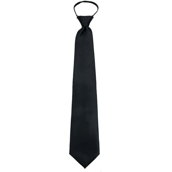 Boys Textured 14 inch Solid Zipper Necktie Ties