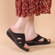 thumbnail image 5 of Sandalias planas con punta abierta y tacón de cuña Zapatillas de mujer con recorte vintage Wmkox8yii ytu3155, 5 of 8