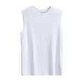 thumbnail image 3 of VBTAPA Mens Solid Tank Tops Soft Cotton Undershirts Sleeveless Cut Off Shirts Summer Casual Workout Muscle Tee White XXXL, 3 of 8