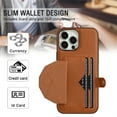 thumbnail image 2 of ELEHOLD Leather Wallet Case For iPhone 12 Pro Max,Premium Leather Material with Back Card Holders Magnetic Button Full Body Shockproof Luxury Case,Brown, 2 of 6