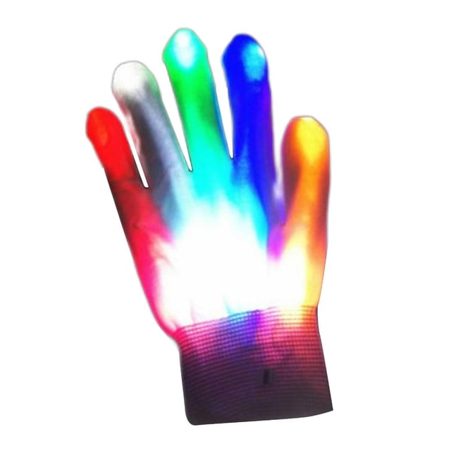 Guantes luminosos LED Hueso de mano Guante brillante Manopla de esqueleto (colorido)