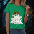 thumbnail image 2 of TOWED22 Halloween Cute Ghost Wear Bow T-Shirts for Women Graphic Short Sleeve Tees Cotton Crew Neck T Shirt Casual Tops(Green,M), 2 of 8