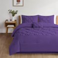 thumbnail image 2 of DNG Creations 1 Piece Luxurious Half Pinch Pleated Comforter Long Lasting 100% Egyptian Cotton, 800 TC 550 GSM All Season ( Oversized Super King Size ) Solid Purple Colour, 2 of 8