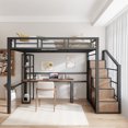 thumbnail image 3 of Cama alta dúplex de segundo piso, sábana elevada, litera superior, mesa inferior superior suspendida, cama combinada, hogar m, 3 of 4