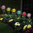 thumbnail image 2 of 6pcs Garden Tulip Flower Shape Led Solar Powered Lights Outdoor Yard Standing Decor, Multi-color, 2 of 4