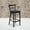Black Vinyl Seat/Black Metal Frame, variant on BizChair Ladder Back Bar Stool Natural Wood Seat, Black Metal Frame (Set of 2)