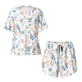 thumbnail image 4 of Naloa Tulips Flowers Women's Short-Sleeved Pajama Set, Loungewear, Summer pajamas, Breathable Cozy - XX-Large, 4 of 9