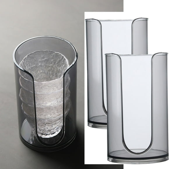 NANDIYNZHI Big Deals Plastic Disposable Paper Cup Dispenser Storage Holder Plastic Mouthwash Cups Dispenser Cup Holder For Bathroom Black