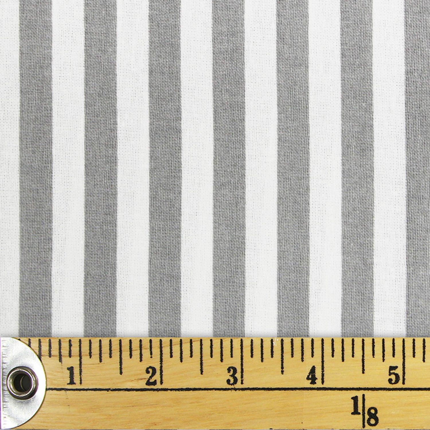 Fabric Creations Grey with White Stripes  Fat Quarter Pre-Cut Fabric - 18" x 21" / 45cm x 53cm