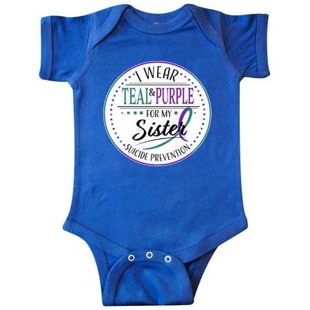 

Inktastic Suicide Prevention- I Wear Teal and Purple for My Sister Gift Baby Boy or Baby Girl Bodysuit