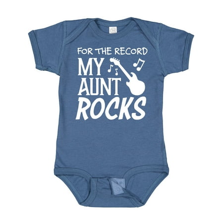

Inktastic For the Record My Aunt Rocks Gift Baby Boy or Baby Girl Bodysuit